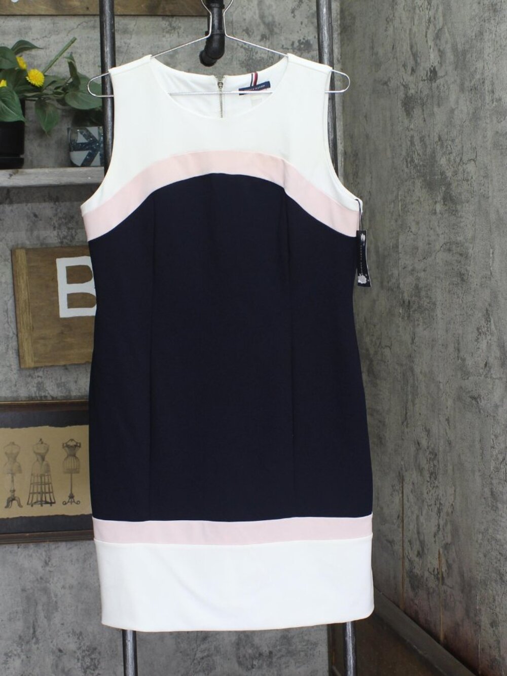 Tommy Hilfiger Blue Tommy Hilfiger Sleeveless Colorblock Sheath Dress